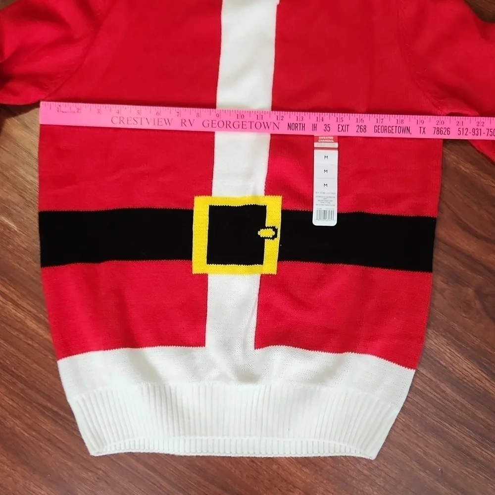 Ugly Christmas Sweater Santa Medium Red White